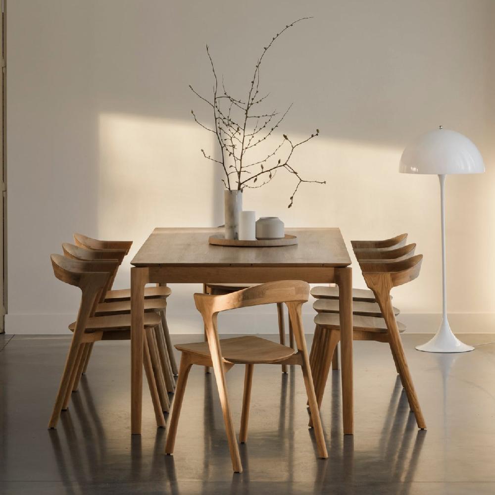 be home Bok Extendable Solid Oak Dining Table Rectangular