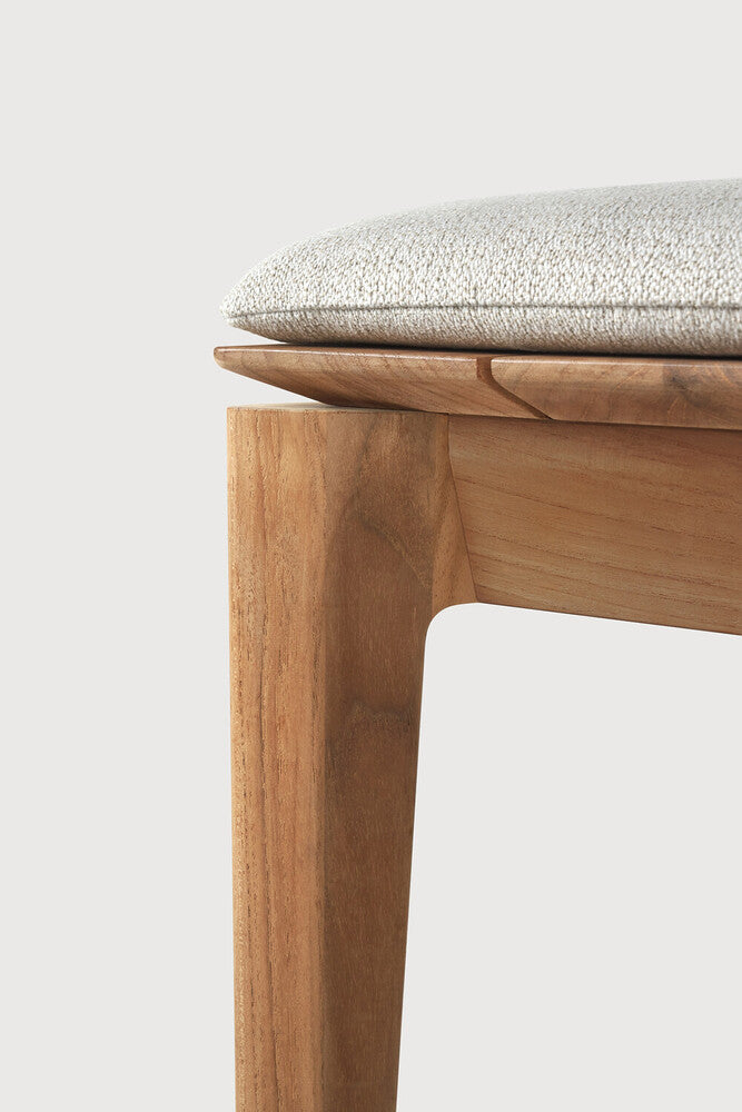 Be Home Bok Outdoor Bench - Teak - Off White Fabric - 3+ Seater