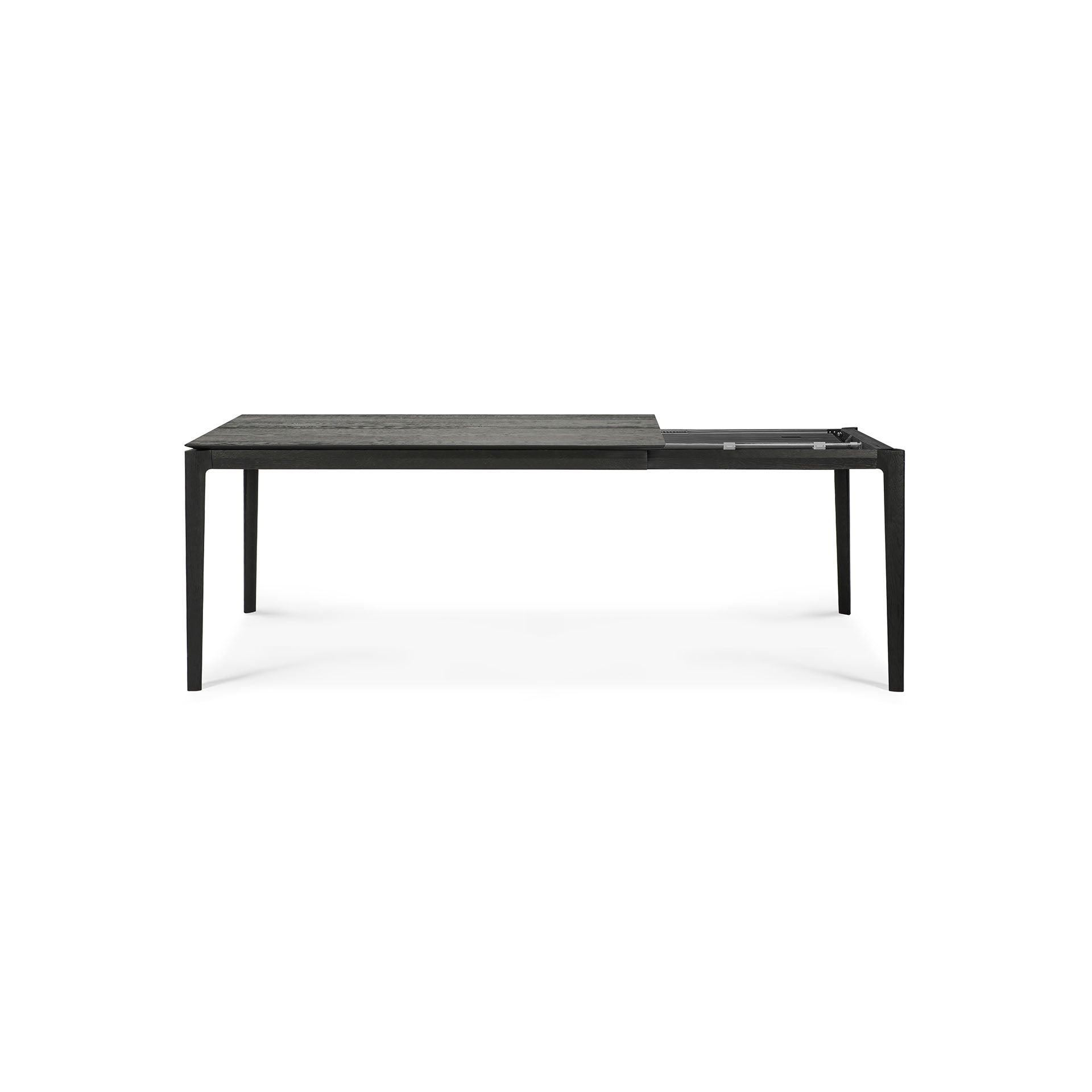 Be Home Bok Solid Black Oak Extendable Dining Table 55.5"/ 87"