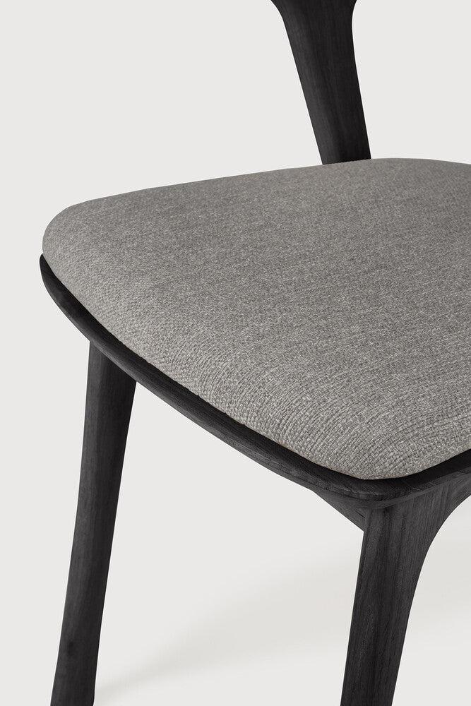 Be Home Bok Solid Black Teak Outdoor Dining Chair With Mocha Fabric