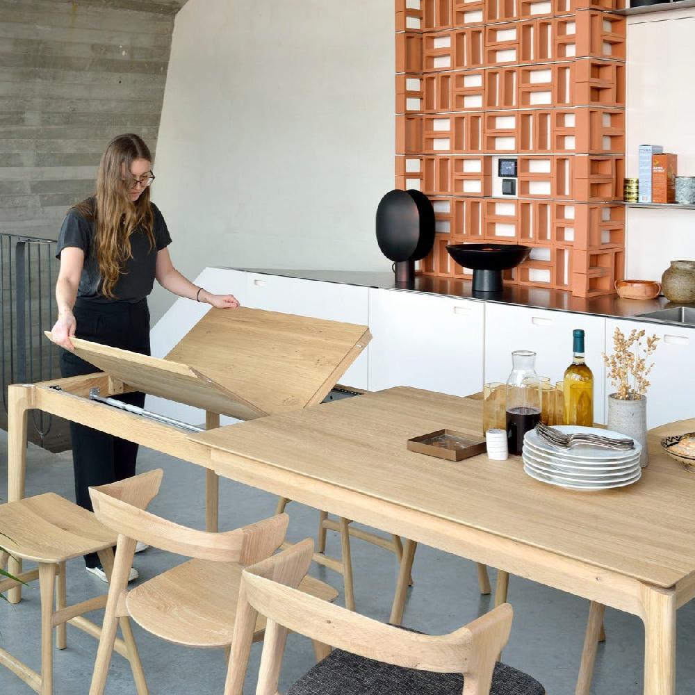 Be Home Bok Solid Oak Extendable Dining Table 55.5"/ 87"