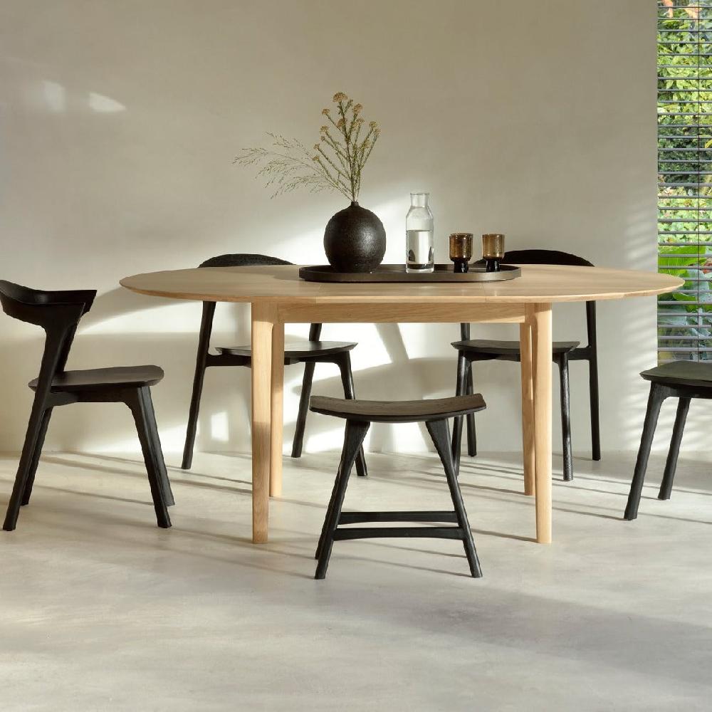 be home Bok Solid Oak Extendable Dining Table Round 51"/ 71"