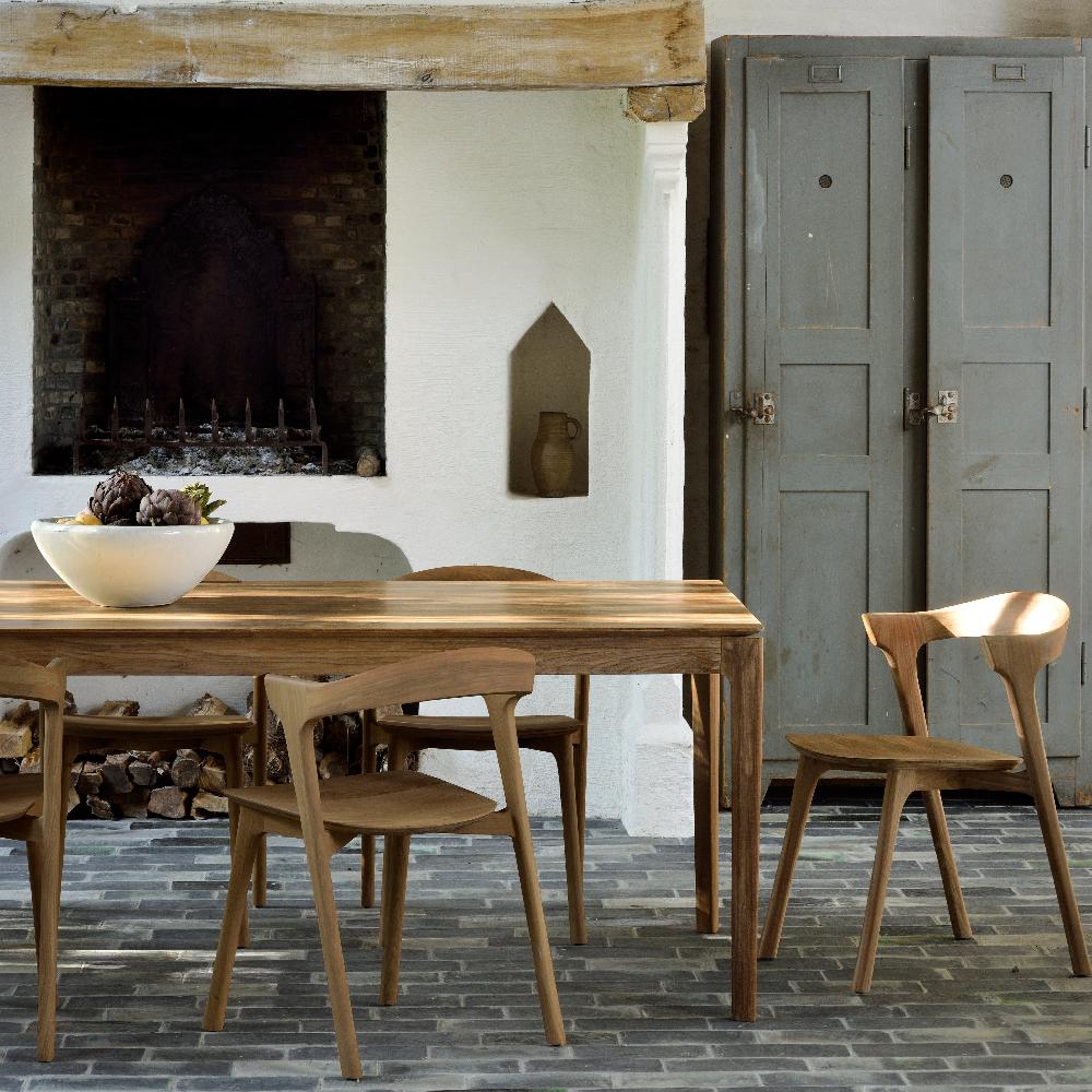 be home Bok Solid Teak Extendable Dining Table 55.5"/ 87"