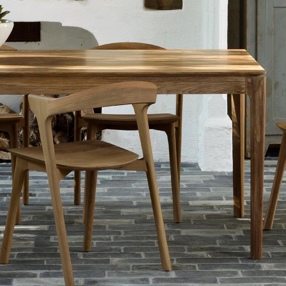 be home Bok Solid Teak Extendable Dining Table 71"/ 110.5"