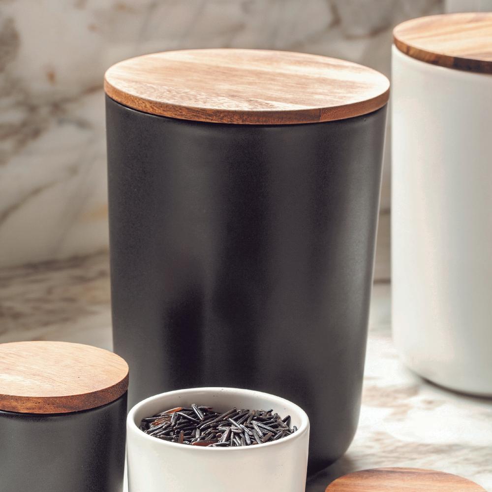 Be Home Brampton Stoneware Extra Large Canister Black