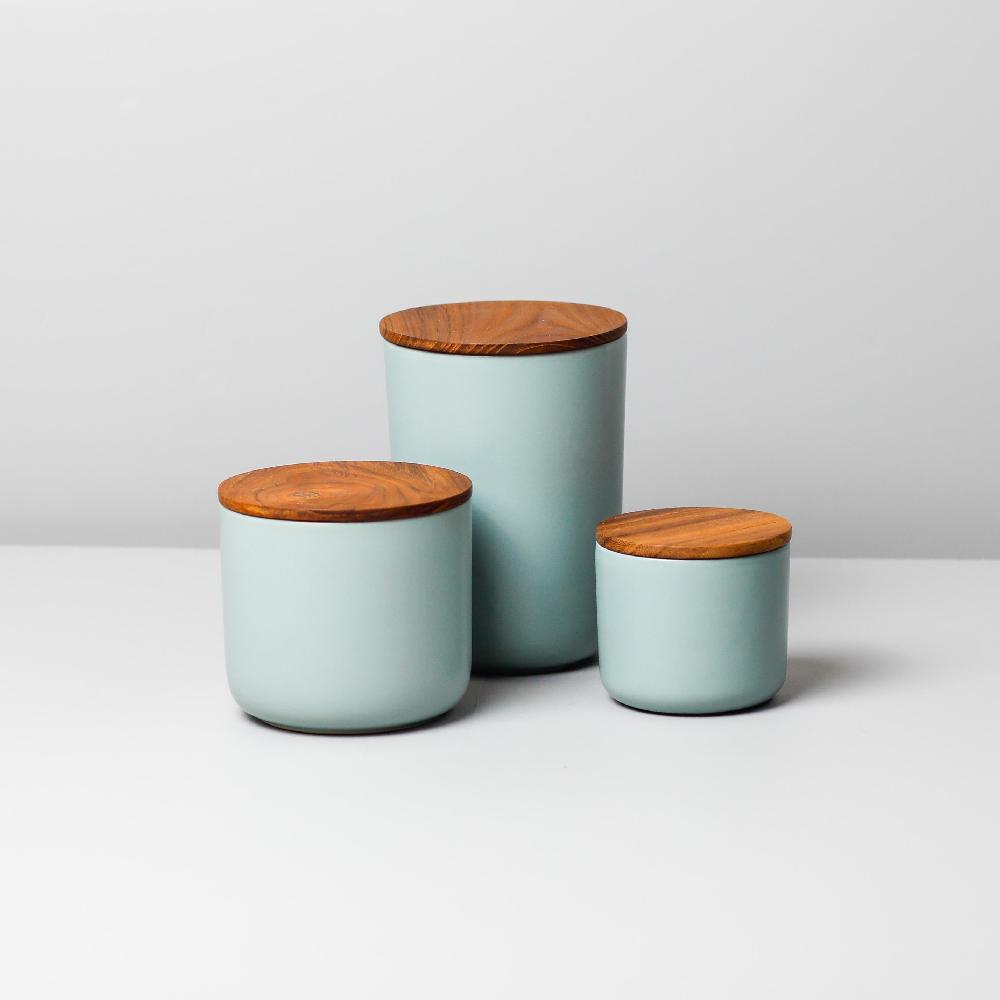 Be Home Brampton Stoneware Extra Large Canister Seaglass