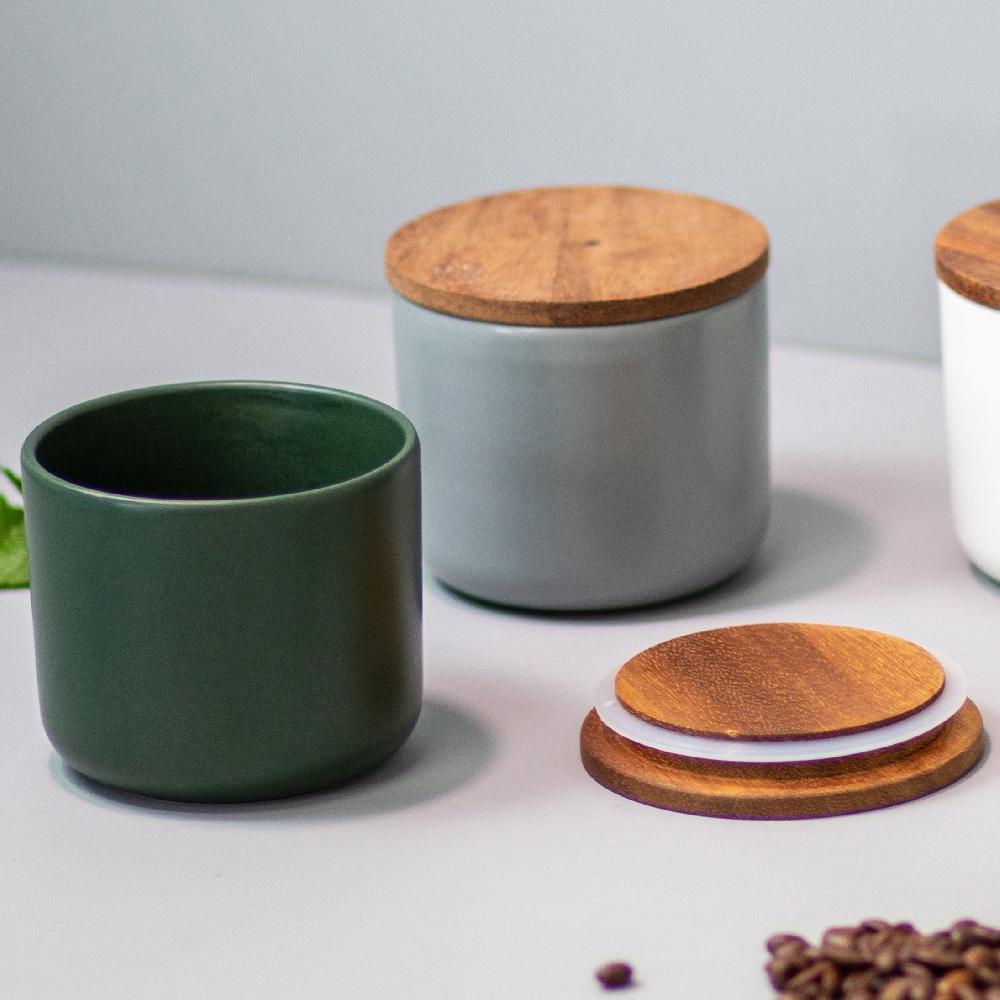 Be Home Brampton Stoneware Medium Canister Forest Green