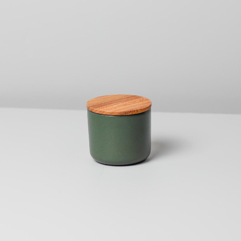 be home Brampton Stoneware Medium Canister Forest Green