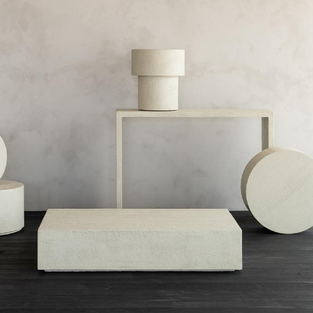 Be Home Elements Rectangular Micro-cement Coffee Table Off White