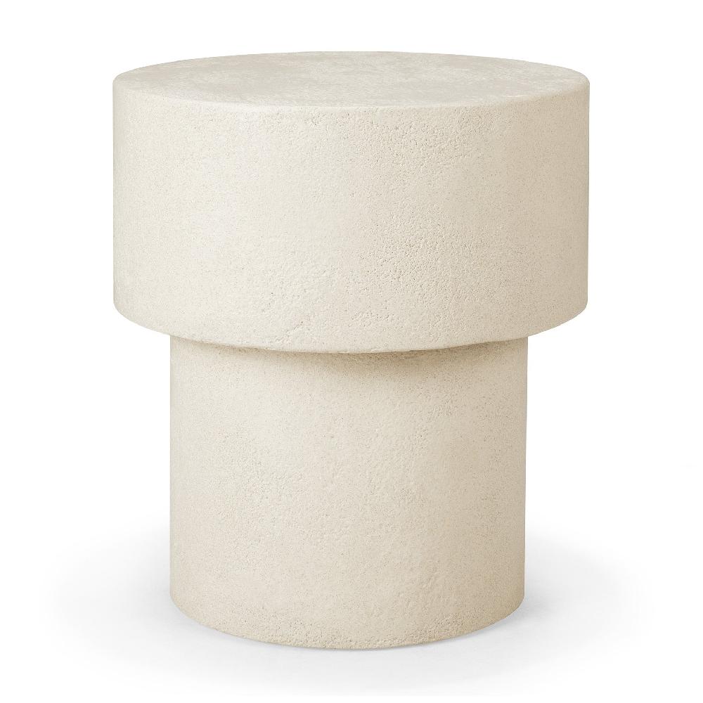 Be Home Elements Side Table - Microcement - Off White - Mushroom Shape