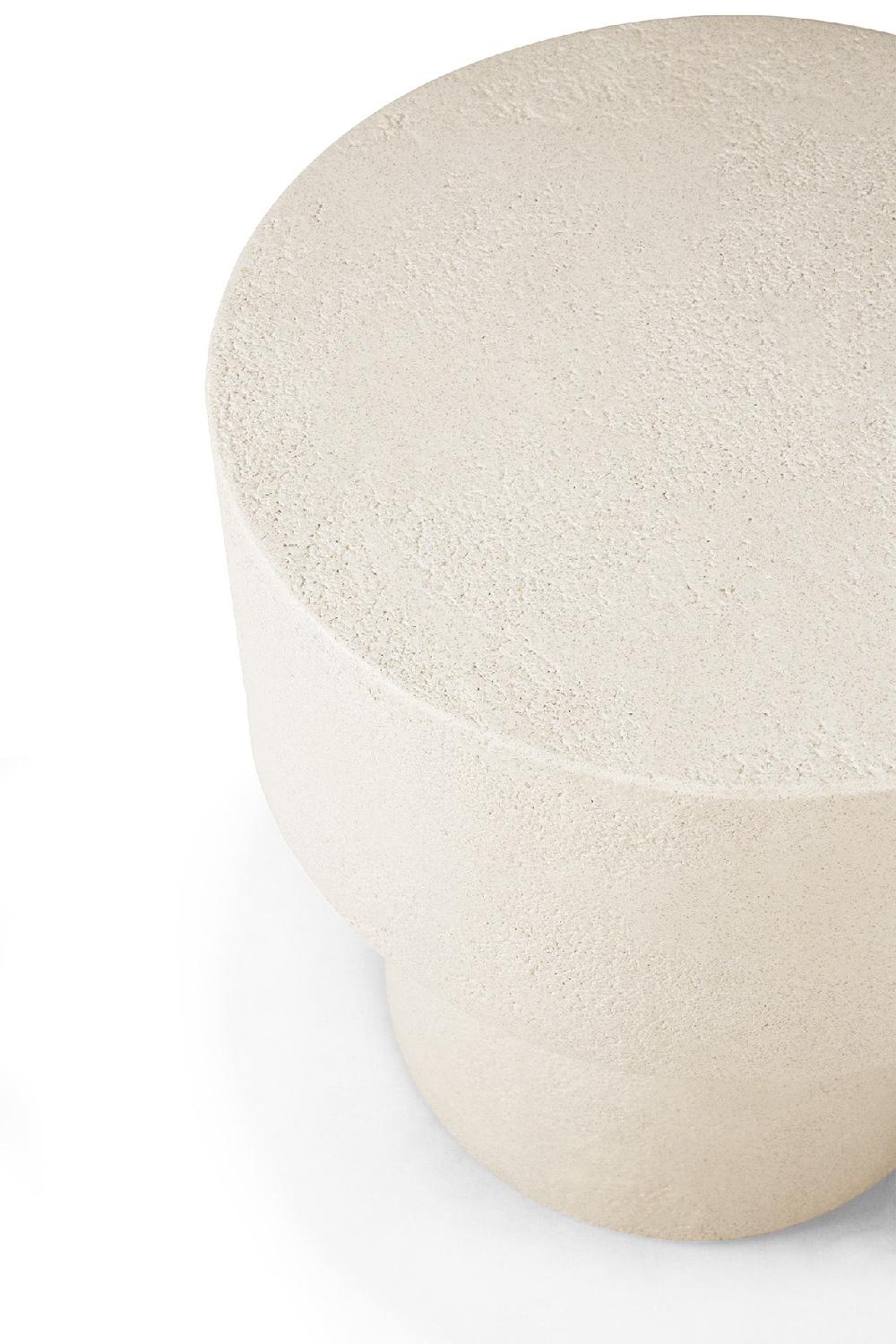 Be Home Elements Side Table - Microcement - Off White - Mushroom Shape