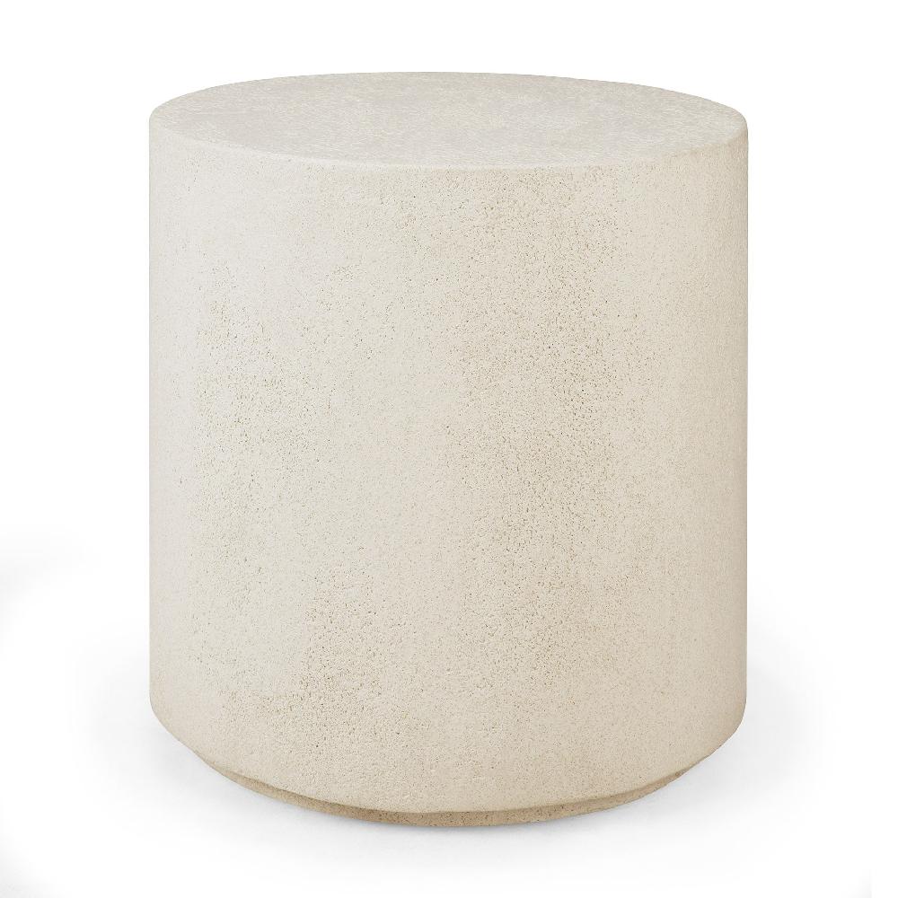 be home Elements side table - Microcement - Off White - round