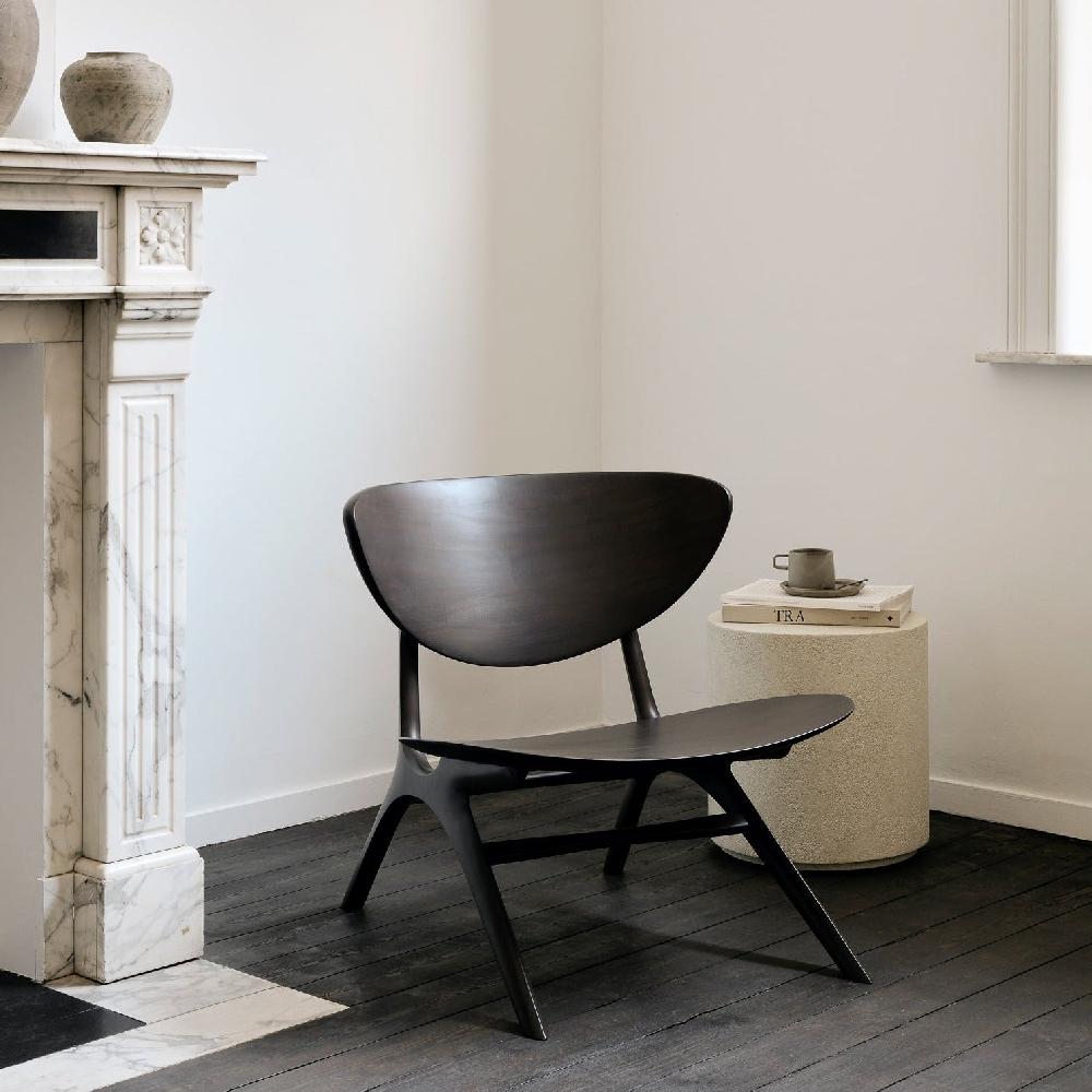 be home Eye lounge chair - varnished mahogany - dark brown