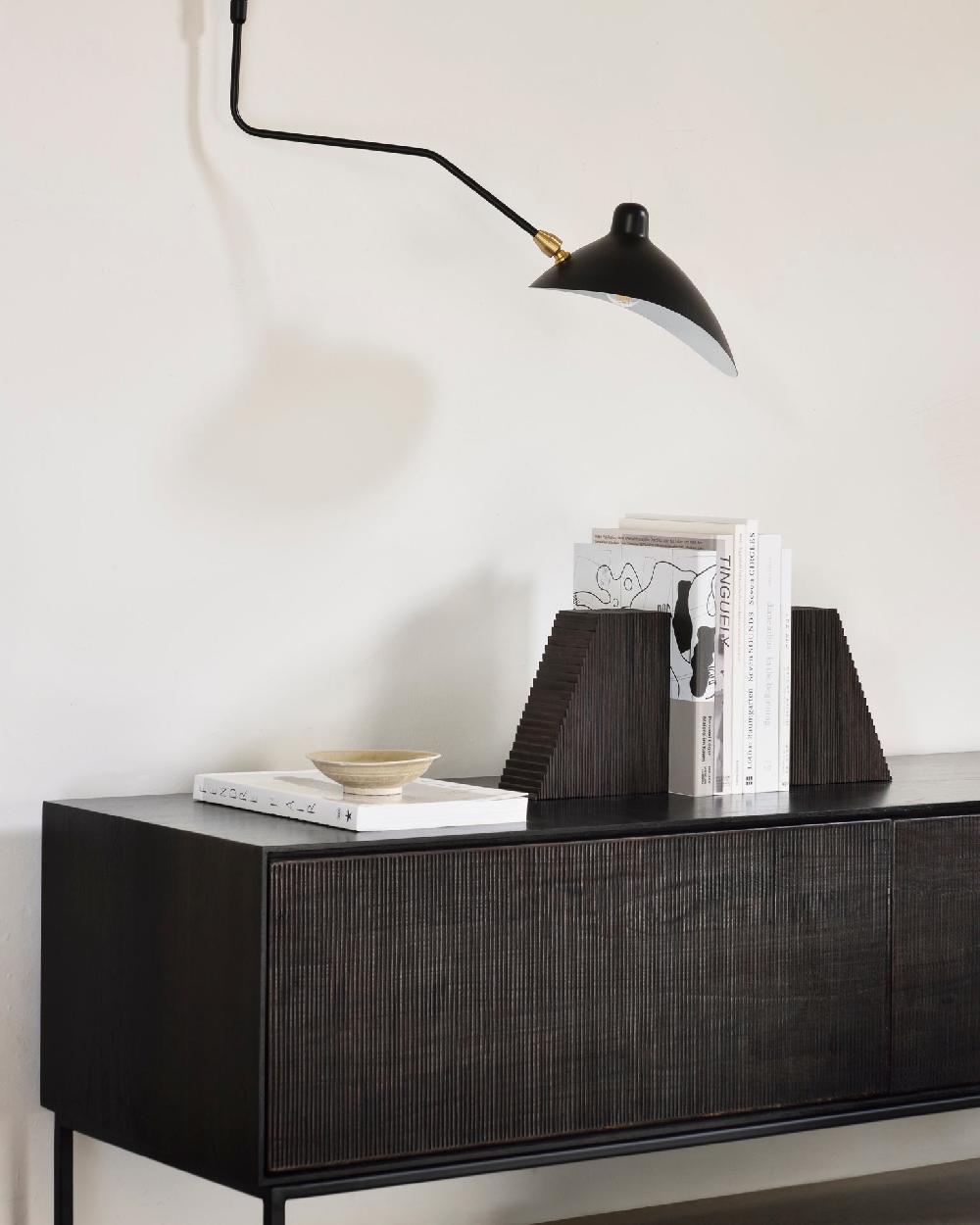 Be Home Grooves Dark Brown Mahogany Bookends Set Of 2