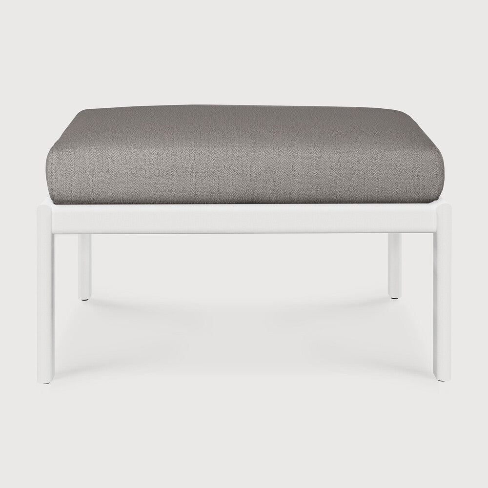 be home Jack outdoor footstool - aluminium - white - Mocha fabric