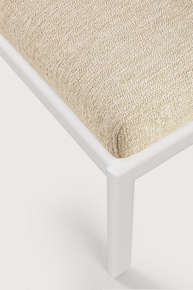 Be Home Jack Outdoor Footstool - Aluminium - White - Natural Fabric