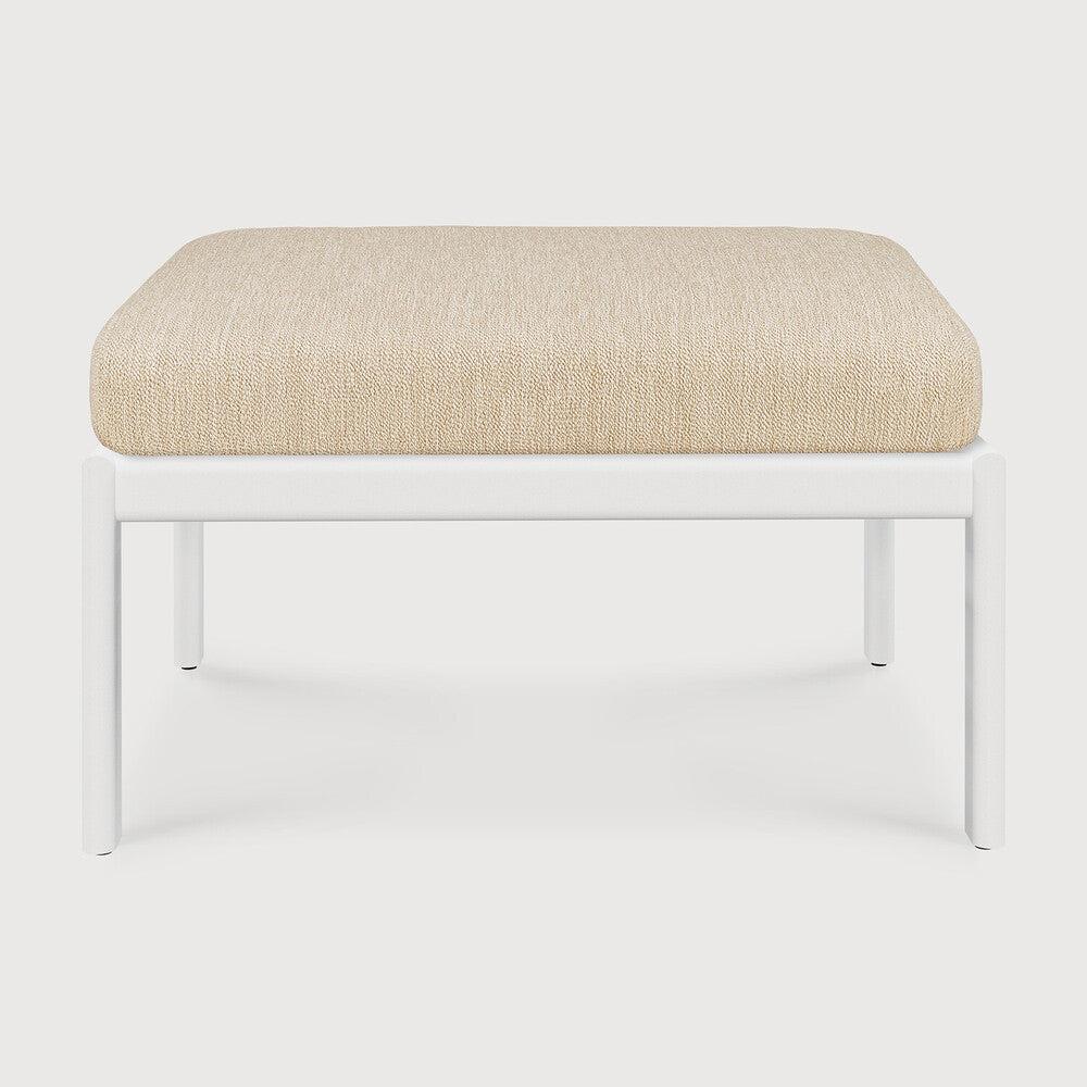 be home Jack outdoor footstool - aluminium - white - Natural fabric