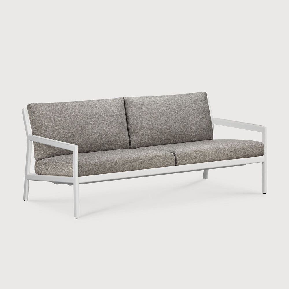 Be Home Jack Outdoor Sofa - Aluminium - White - Mocha Fabric - 2+ Seater