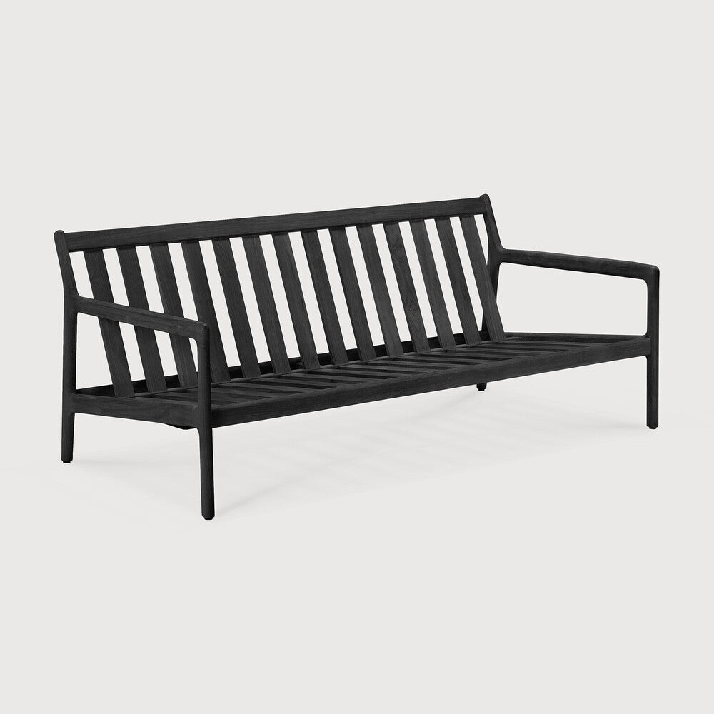be home Jack Solid Black Teak Outdoor 2 Seater Sofa Frame