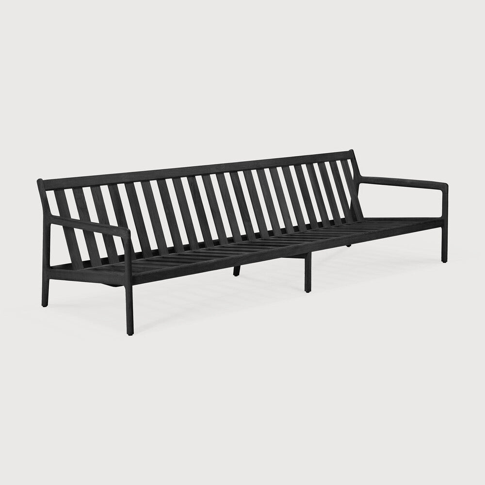 be home Jack Solid Black Teak Outdoor 3 Seater Sofa Frame