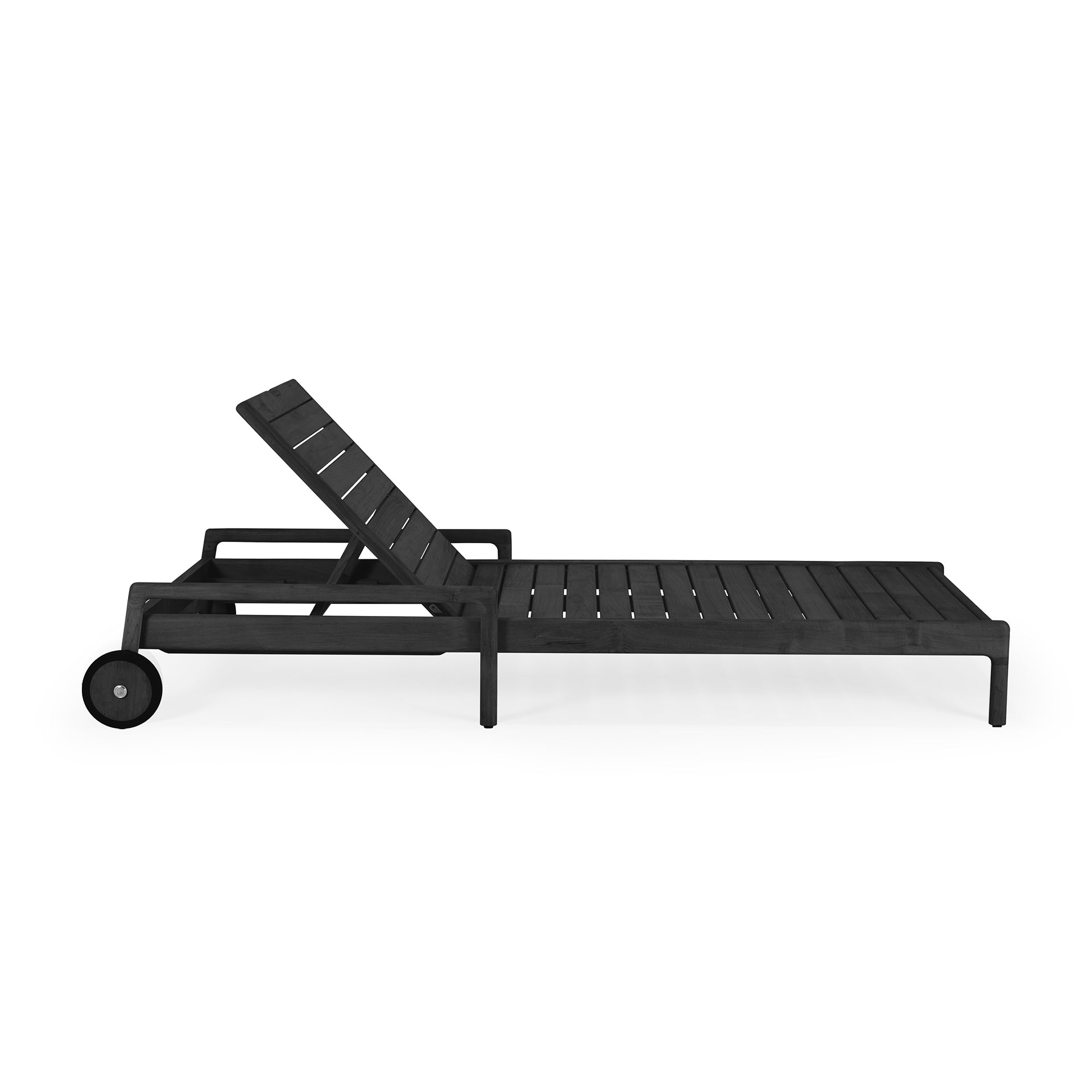 Be Home Jack Solid Black Teak Outdoor Adjustable Lounger Frame