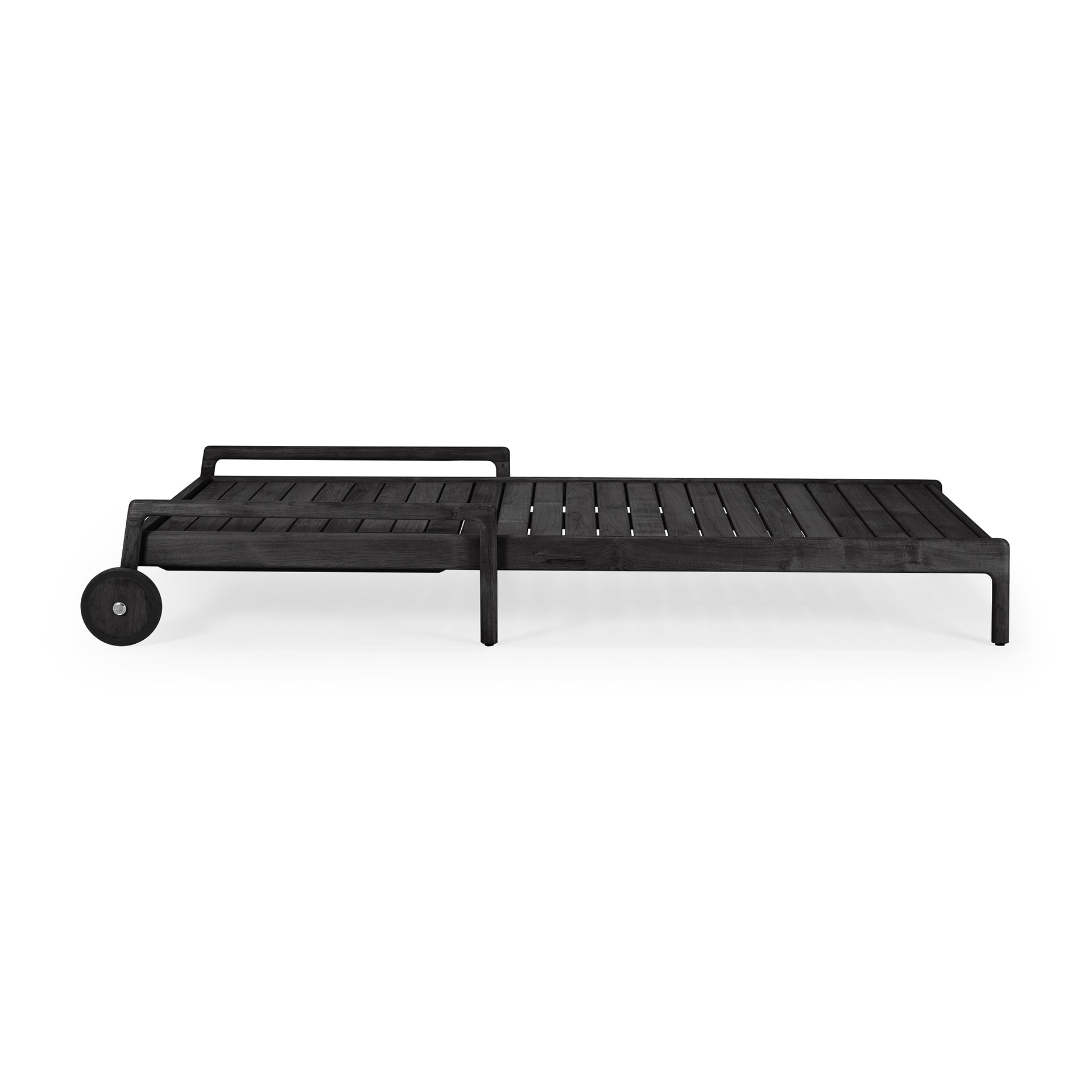 Be Home Jack Solid Black Teak Outdoor Adjustable Lounger Frame