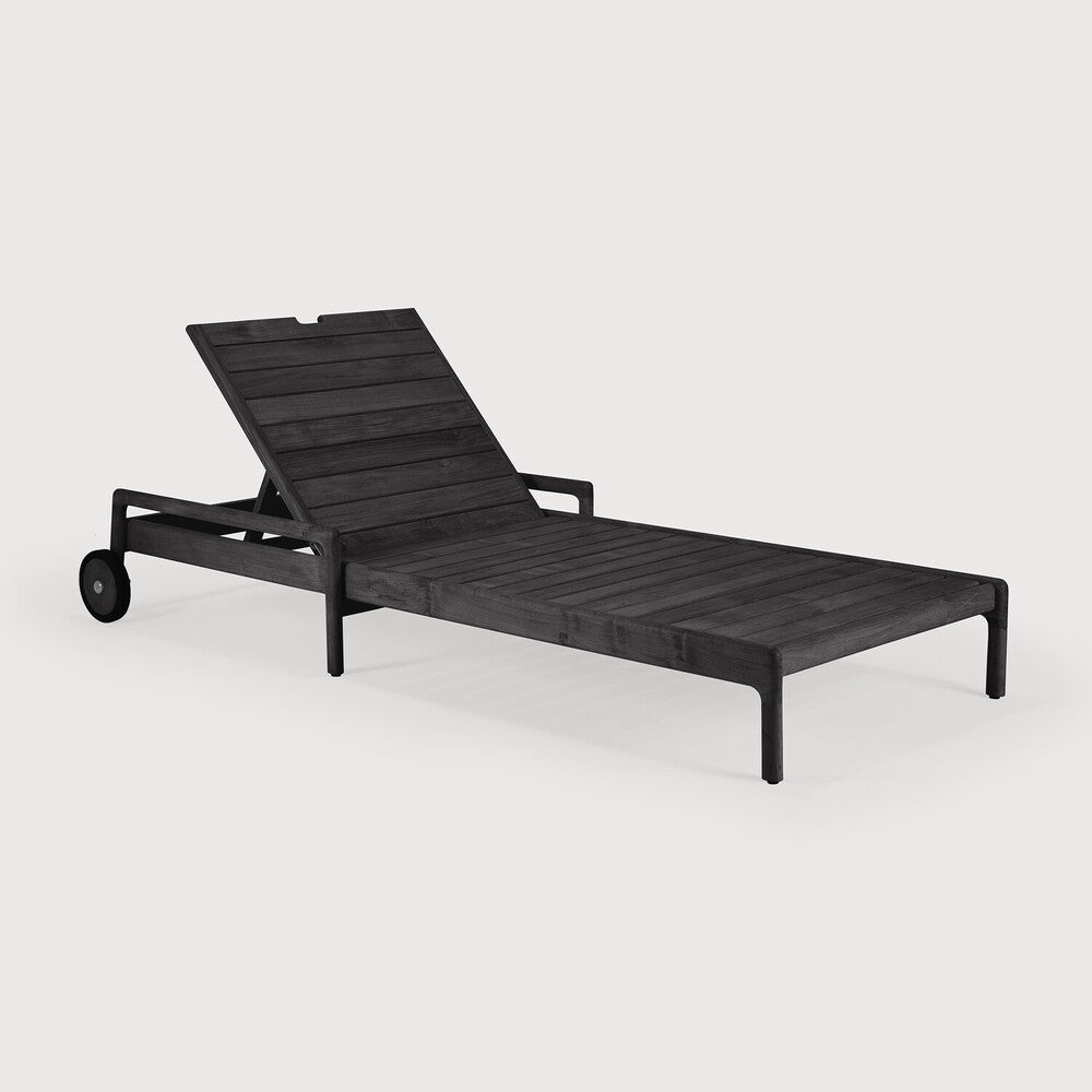 be home Jack Solid Black Teak Outdoor Adjustable Lounger Frame
