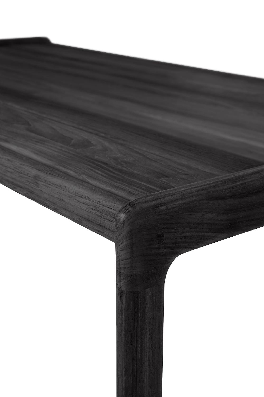 Be Home Jack Solid Black Teak Outdoor Coffee Table 59.5"