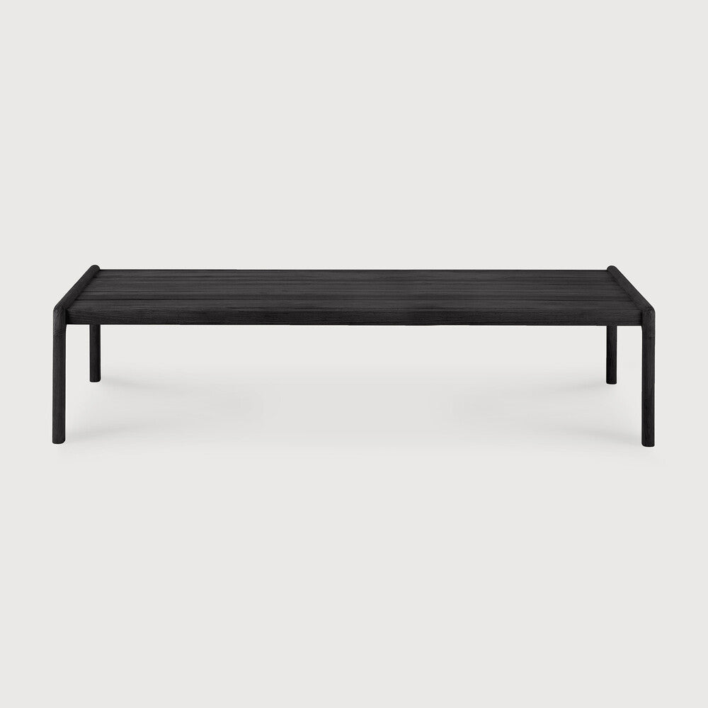 be home Jack Solid Black Teak Outdoor Coffee Table 59.5"