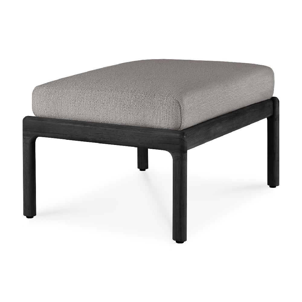 Be Home Jack Solid Black Teak Outdoor Footstool Mocha