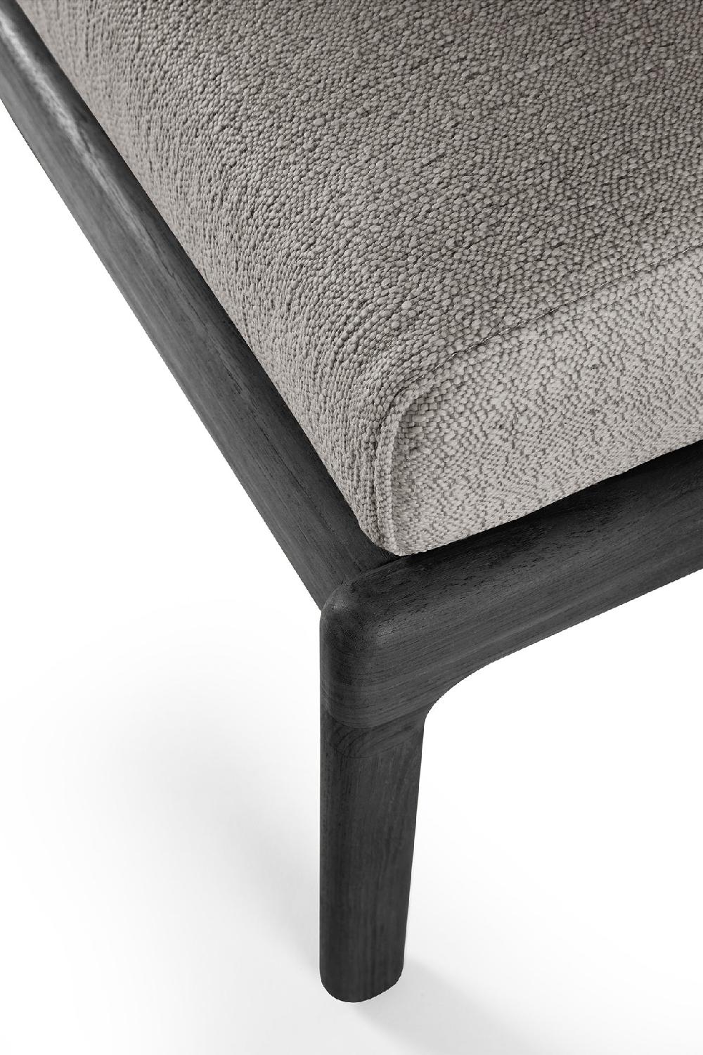 Be Home Jack Solid Black Teak Outdoor Footstool Mocha