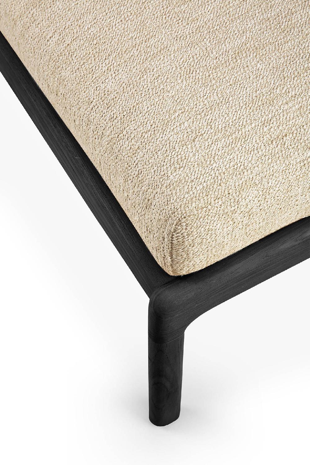 Be Home Jack Solid Black Teak Outdoor Footstool Natural