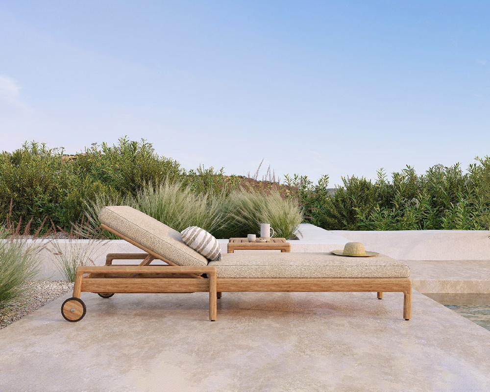 Be Home Jack Solid Teak Outdoor Adjustable Lounger Frame