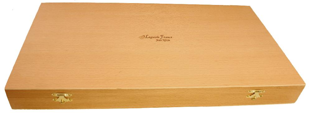 Be Home Laguiole 24 Piece Flatware Set Platine Rainbow In Wood Presentation Box