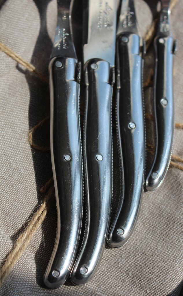 Be Home Laguiole 24 Piece Flatware Set Platine Stainless Steel In Wood Presentation Box