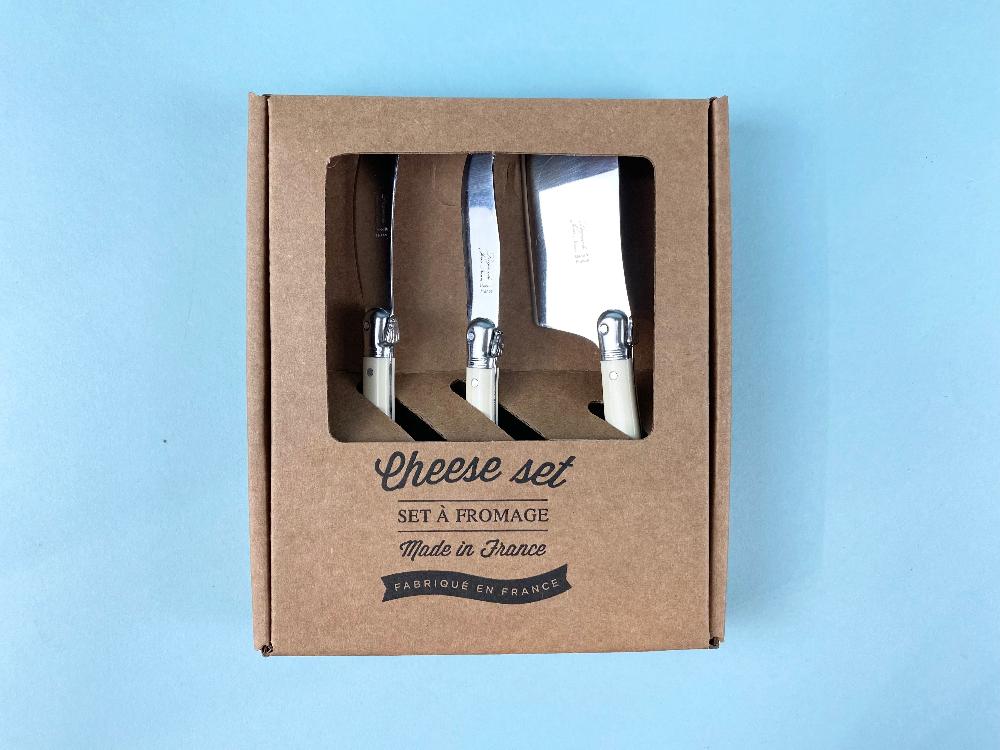 Be Home Laguiole 3 Piece Mini Cheese Utensil Set Ivory In Kraft Paper Box