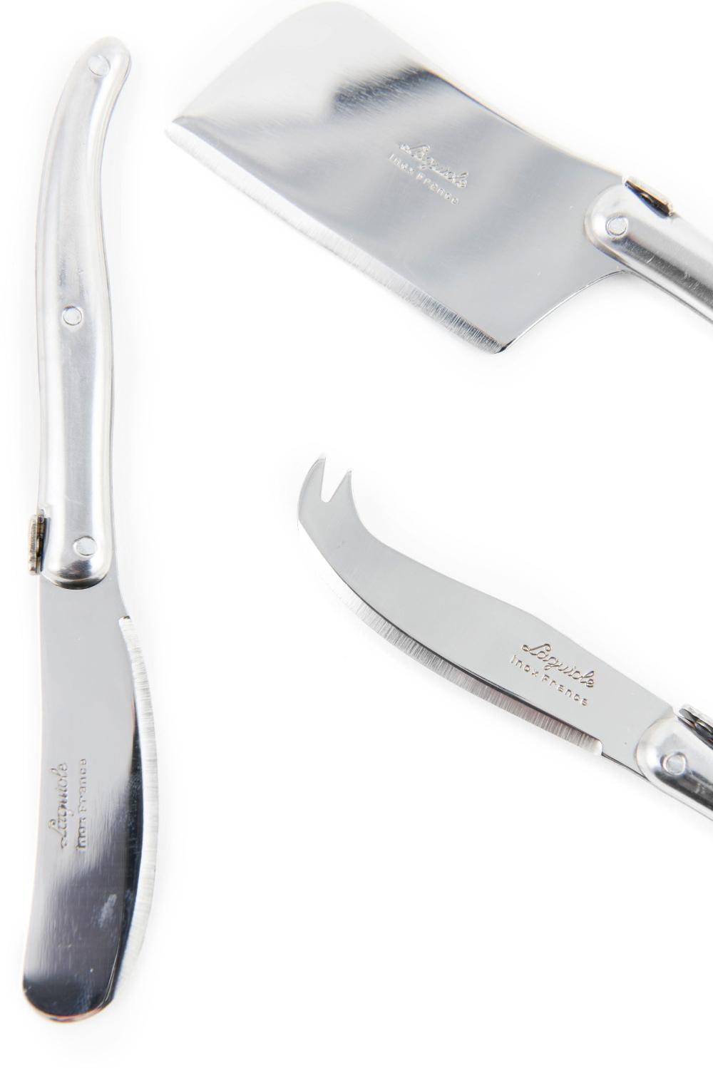 Be Home Laguiole 3 Piece Mini Cheese Utensil Set Stainless Steel In Wood Box With Acrylic Lid