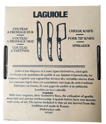 Be Home Laguiole 3 Piece Mini Cheese Utensil Set Stainless Steel In Kraft Paper Box