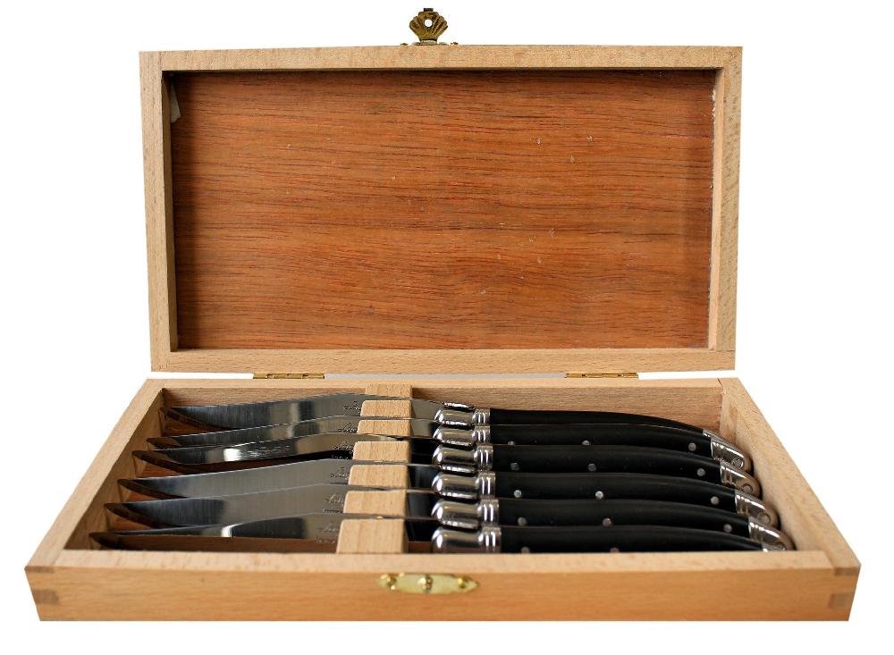 Be Home Laguiole 6 Piece Steak Knife Set Black In Wood Presentation Box