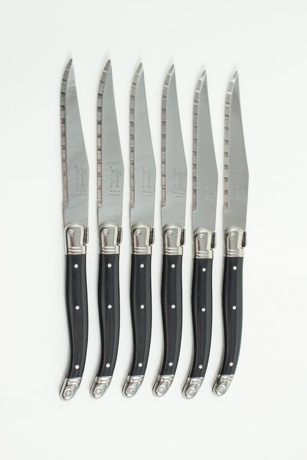 Be Home Laguiole 6 Piece Steak Knife Set Black In Wood Presentation Box