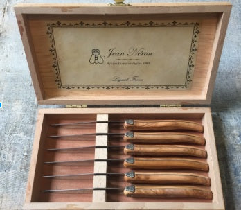 Be Home Laguiole 6 Piece Steak Knife Set Olivewood In Wood Presentation Box