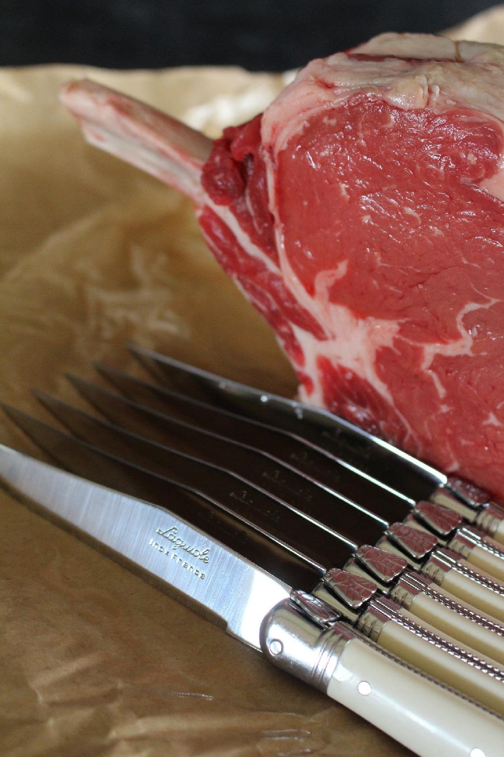 Be Home Laguiole 6 Piece Steak Knife Set Platine Ivory In Wood Presentation Box