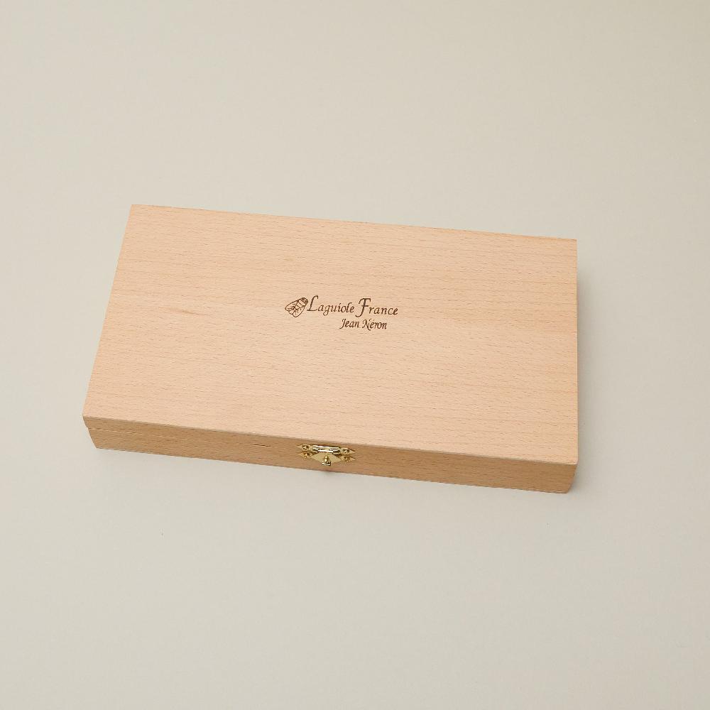 Be Home Laguiole 6 Piece Steak Knife Set Platine Pale Horn In Wood Presentation Box