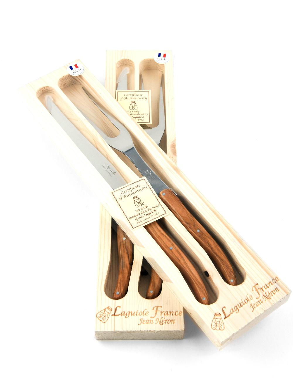 Be Home Laguiole Carving Set Olivewood In Wooden Box