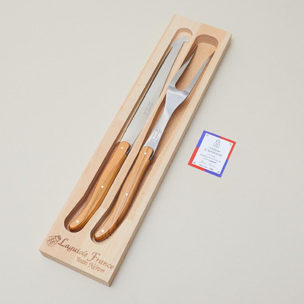 Be Home Laguiole Carving Set Olivewood In Wooden Box