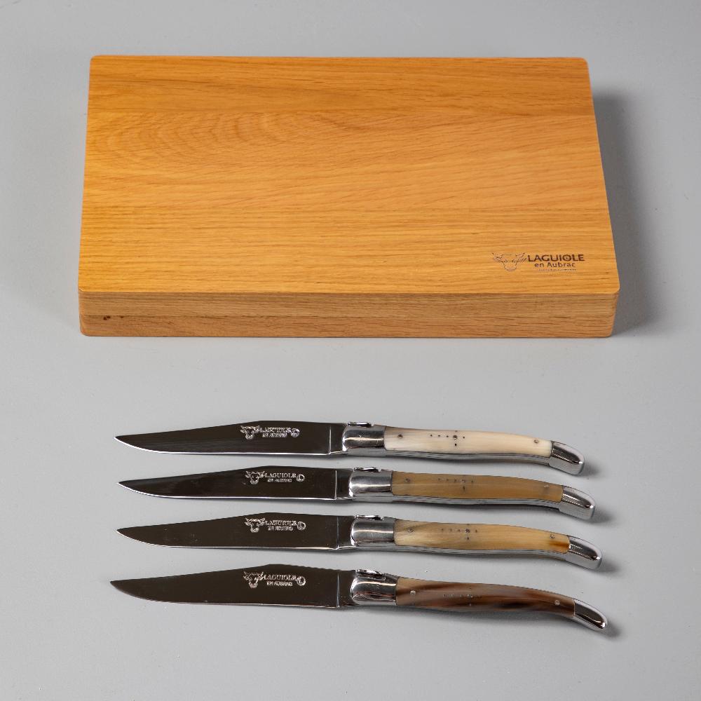 Be Home Laguiole En Aubrac Handcrafted Steak Knives Set Of 4 Solid Horn