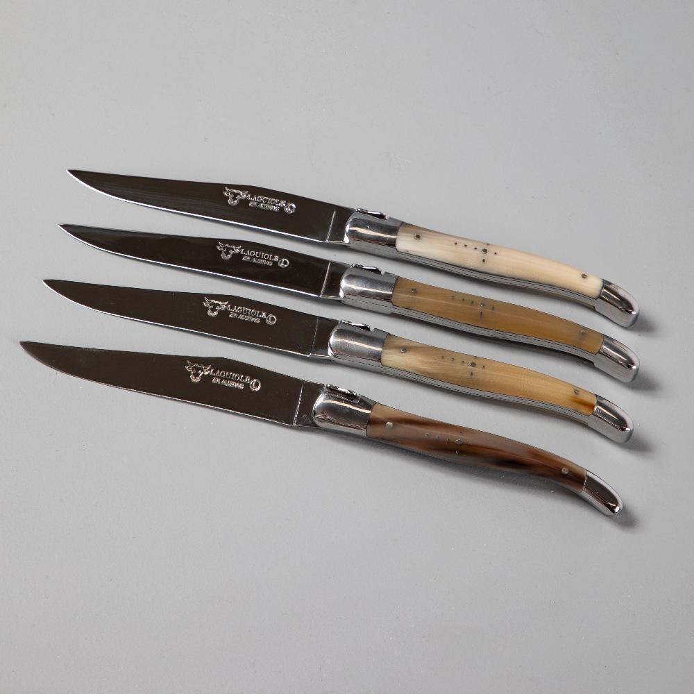 be home Laguiole en Aubrac Handcrafted Steak Knives Set of 4 Solid Horn