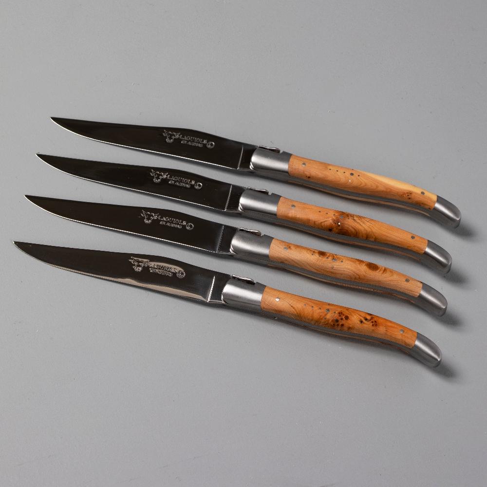 be home Laguiole en Aubrac Handcrafted Steak Knives Set of 4 Juniper Wood
