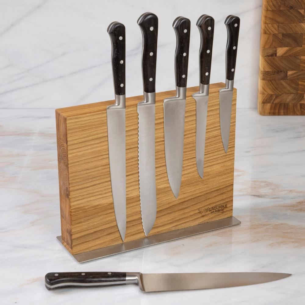 Be Home Laguiole En Aubrac Kitchen Knives With Oak Block Set Of 6 Ebony