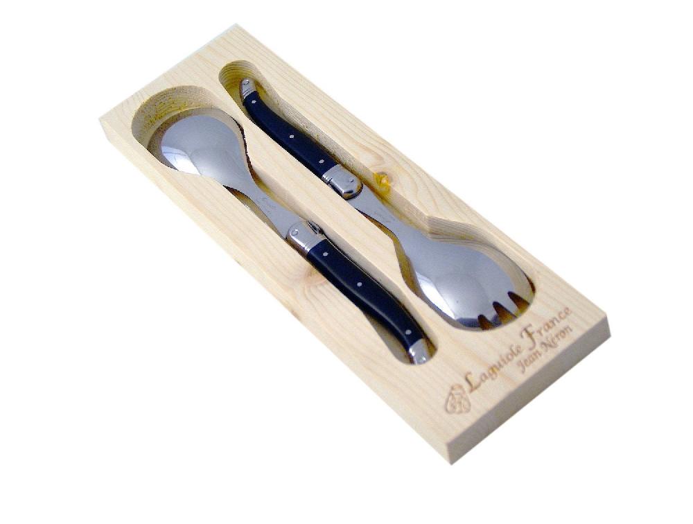 Be Home Laguiole Salad Serving Set Black In Wooden Box